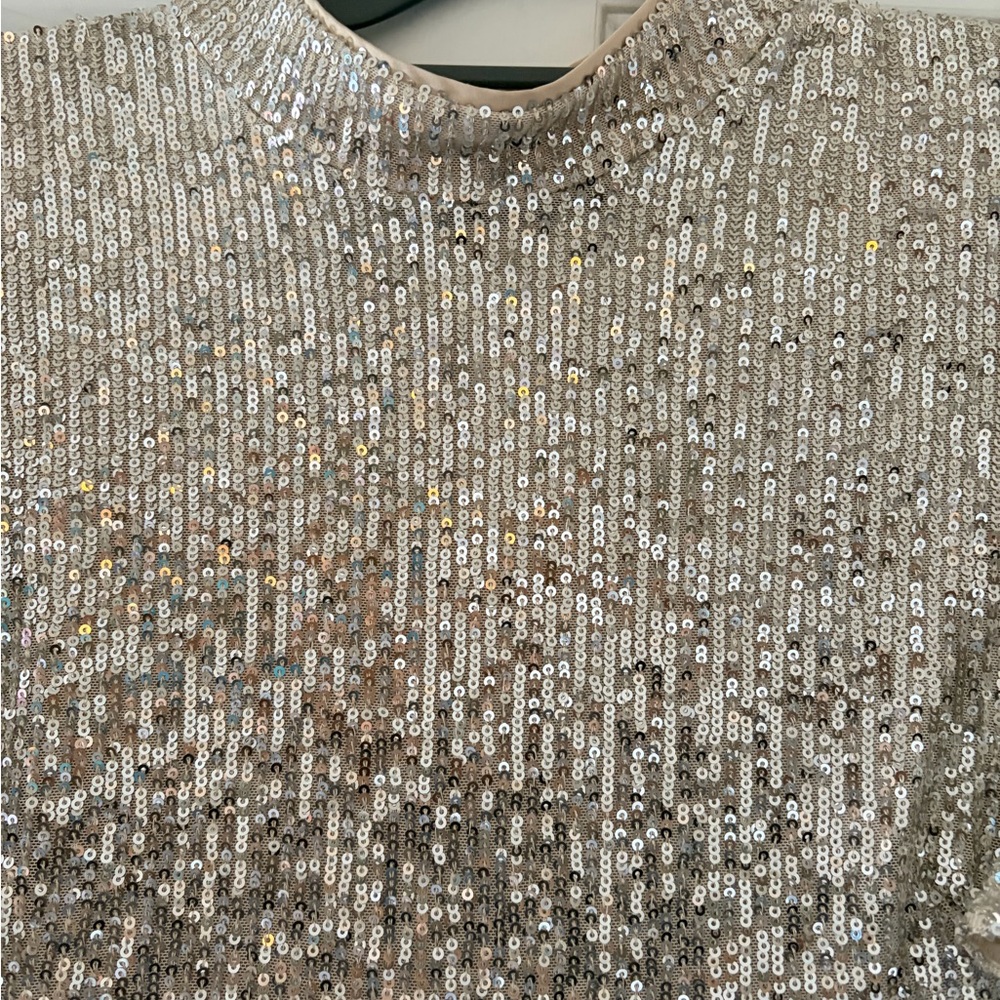 Eliza J Silver Sequin Flutter Sleeve Dress - Picture 5 of 7